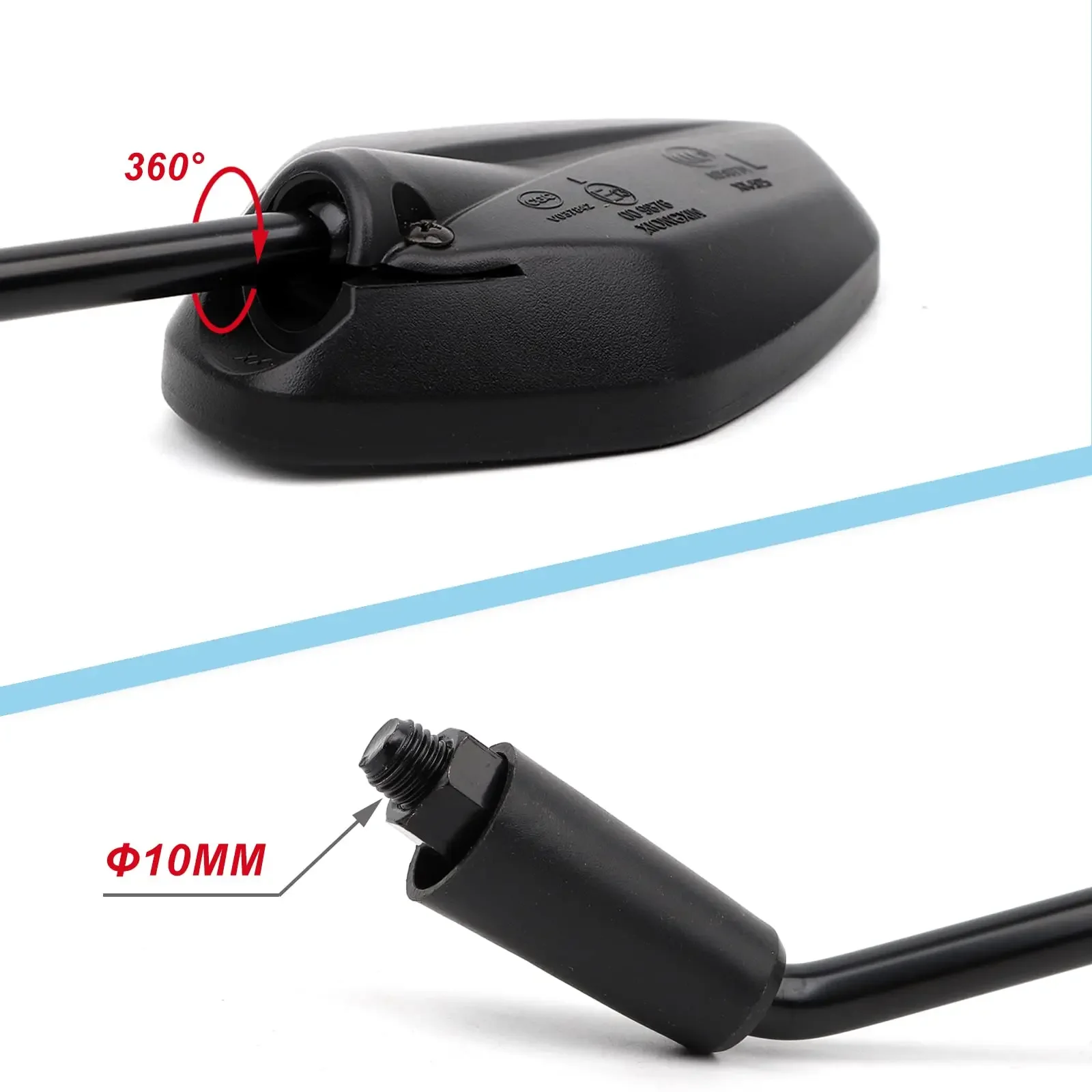 

Rearview Mirrors Soldier 10mm Bolt Universal ATV Motorcycle Convex Rear View Mirror with 10mm Bolt Compatible with Cruiser