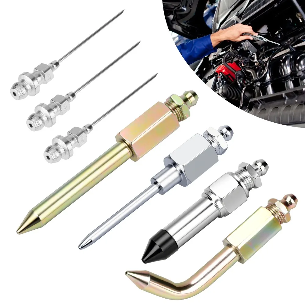 

7pcs Grease Gun Accessory Kit Needle Tips Elbow Adapter Dispenser Rubber Nozzle