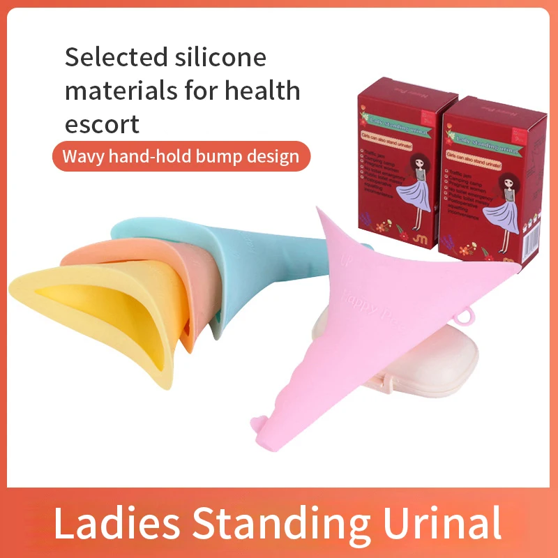 Ladies portable outdoor emergency standing urinal female silicone urinal