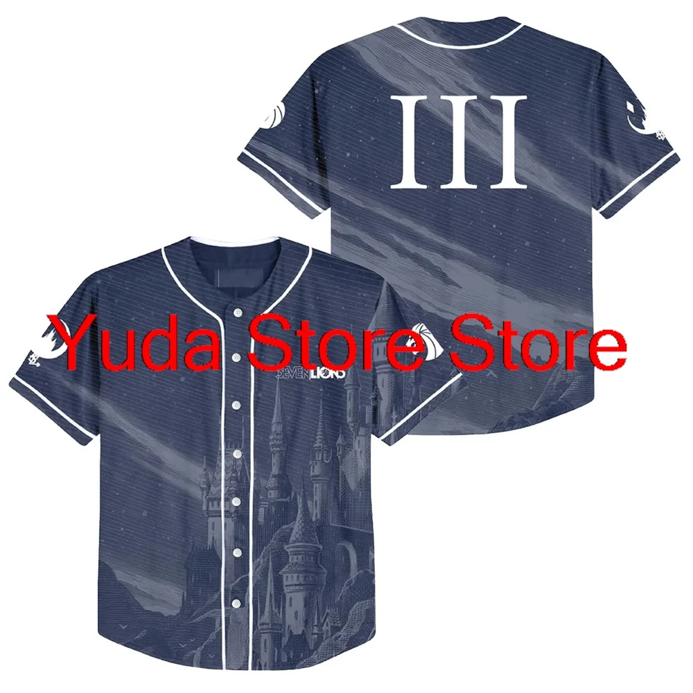 

Seven Lions JOURNEY III Baseball Jersey Men/Women Casual Thin button Baseball uniform Oil Slick Custom Short Sleeves Jersey