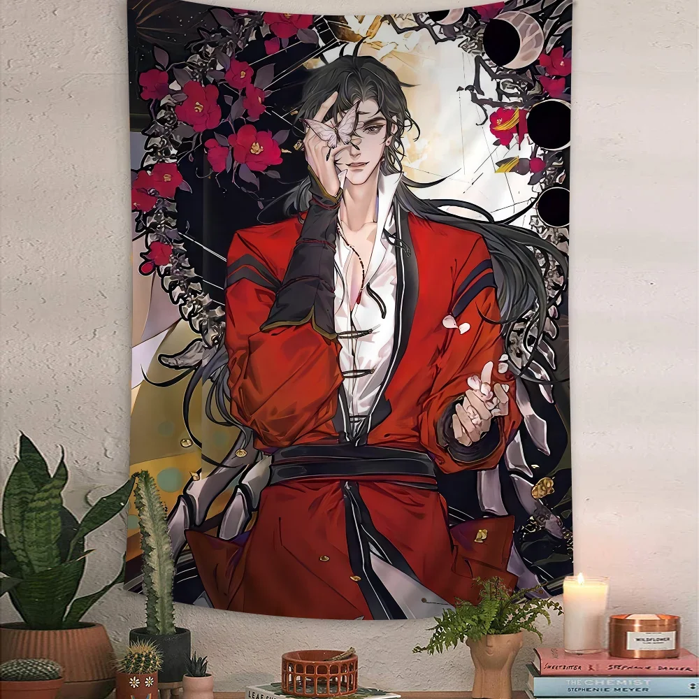 Segen des Himmelsbeamten Xie Lian Hua Cheng Bunter Wandteppich Wandbehang Böhmische Wandteppiche Mandala Wandkunst Dekor