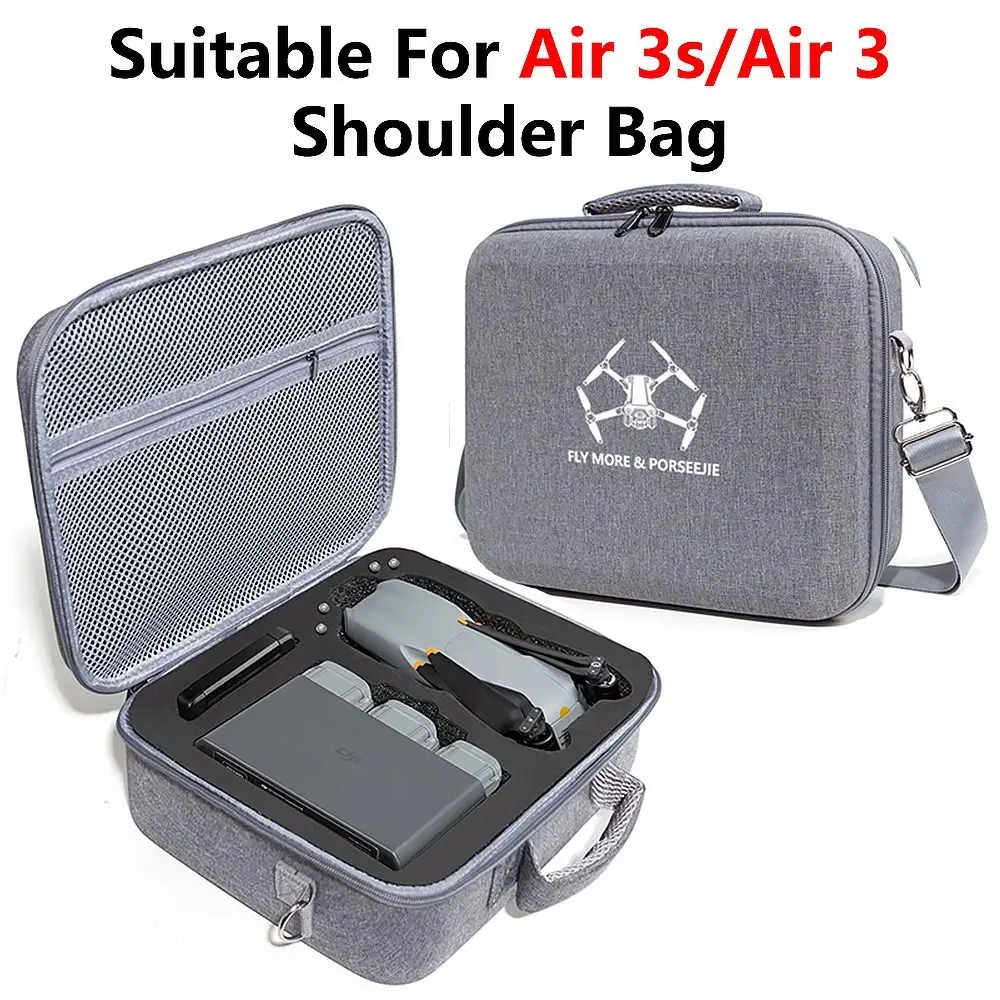 Hard Shell Drone Carrying Case Drop-resistant Shockproof Handbag Waterproof with Shoulder Strap Storage Bag for DJI Air 3S/Air 3