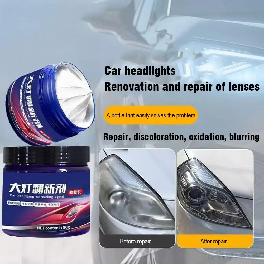 

Headlamp Scratch Remover Repair Cleaning Paste Remove Liquid Restoration Headlight Car Polish Headlight Polishing Oxidation A5N7