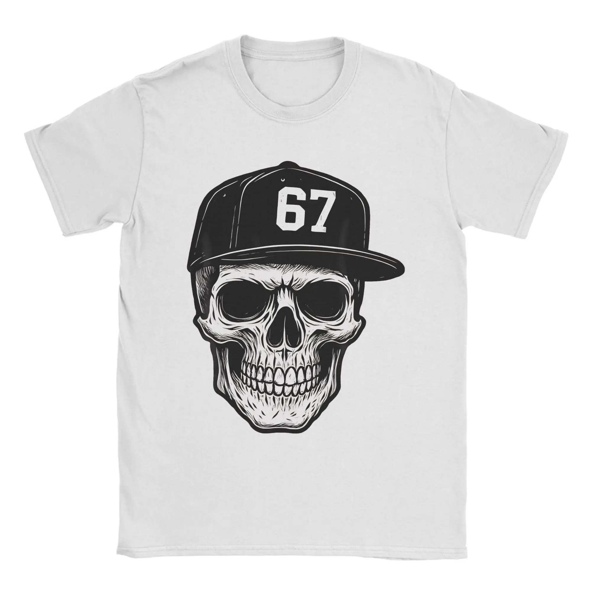 

67 Skull Halloween Brainrot Meme Six Seven Skeleton T-Shirt Beach Cotton T-Shirts Men Hippie Casual Tshirt Short-Sleeve Top Tees
