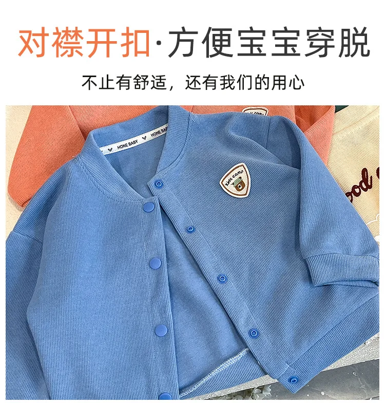 Frühling Herbst Jungen Mädchen Gestrickter Bedruckter Cardigan Baby V-Ausschnitt Langarm-Pullover Jacke Weiche Kinder-Unterwäsche Lässig für die Schule – Detail 4