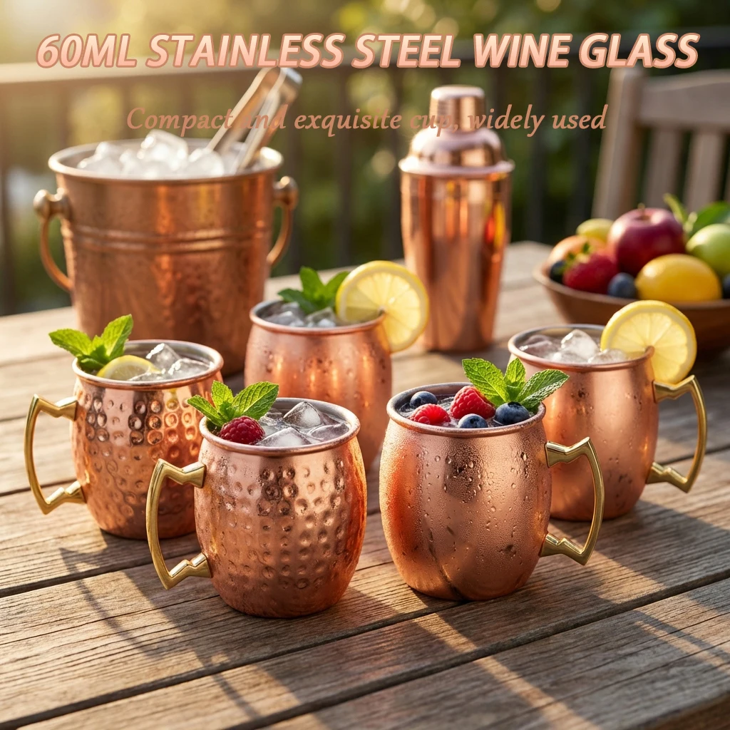 Juego de 4 Mini Tazas de Cerveza de Acero Inoxidable de 60 ml, Tazas Moscow Mule Anticaída de 304, Tazas de Metal de 2 oz para Cócteles, Bebidas Frías, Agua y Jugos