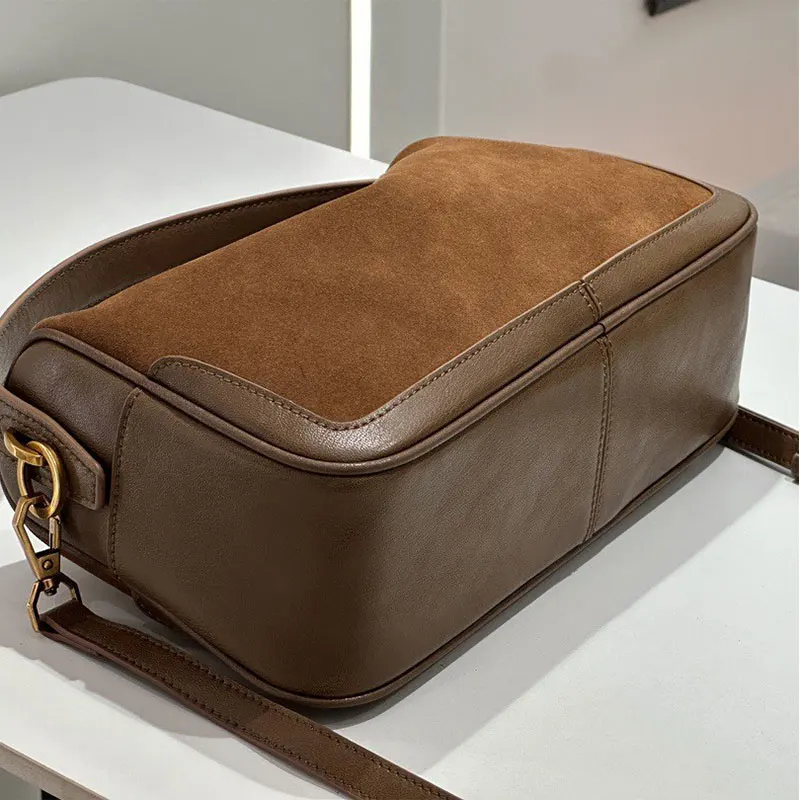 2025 حقيبة نسائية جديدة فاخرة مصمم حقائب كروسبودي انقسام جلد البقر حقائب النساء الجلد المدبوغ متجمد جلد البقر حقيبة كتف الإناث