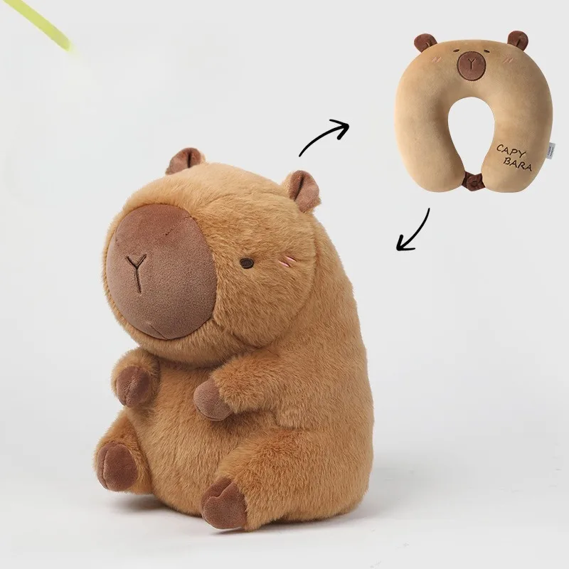 

Капибара U-образная плюшевая подушка трансформируемая мягкая игрушка милая кукла и подарок на день рождения для любителей животных