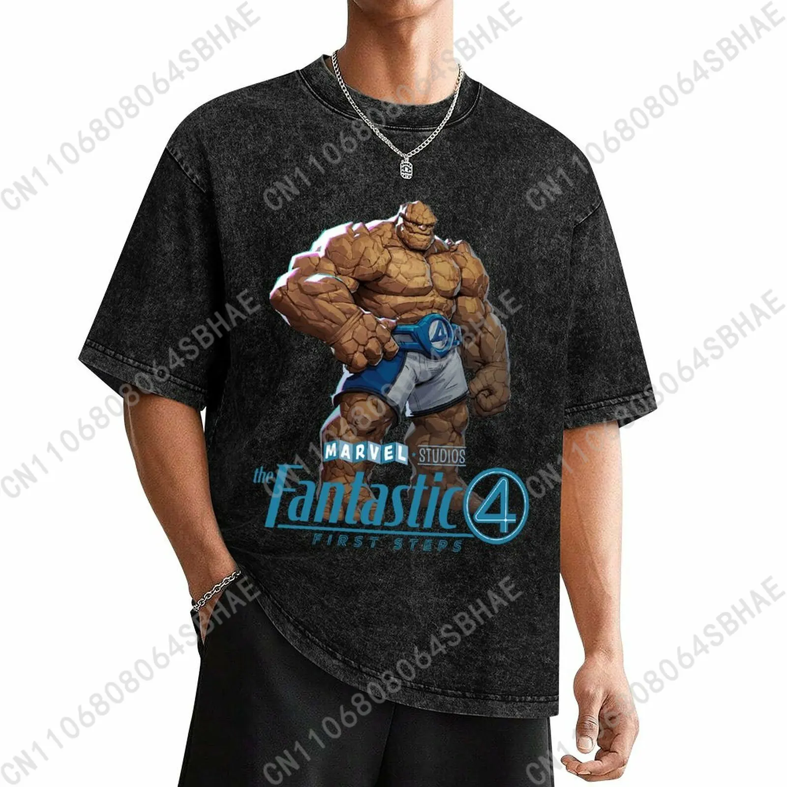 

Marvel Things Custom Mens Vintage T Shirt Washed Distressed Tee Men Retro Short Sleeve Personalized Cotton Shirt Cosplay