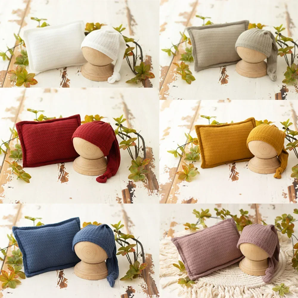 

Костюм для фотосессии для новорожденных мальчиков и девочек, подушка, шапка, комплект из 2 предметов, мягкий детский чепчик для фотосъемки, реквизит для фотосессии, аксессуары для фотосъемки