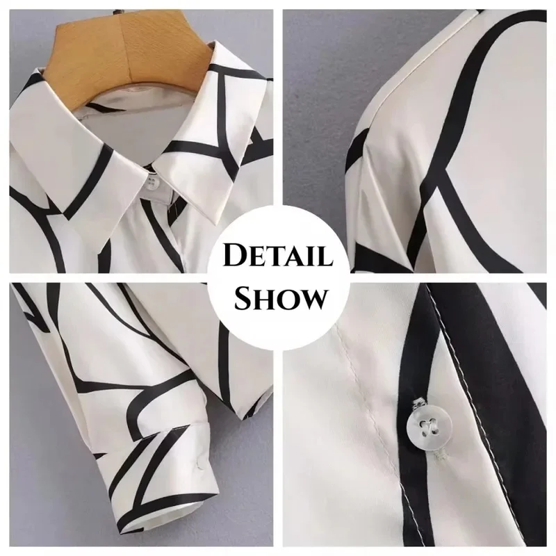 Black cat blouse for women, loose-fitting blouses with cute classic cat print, long-sleeved Kawaii shirts, clothing view 6