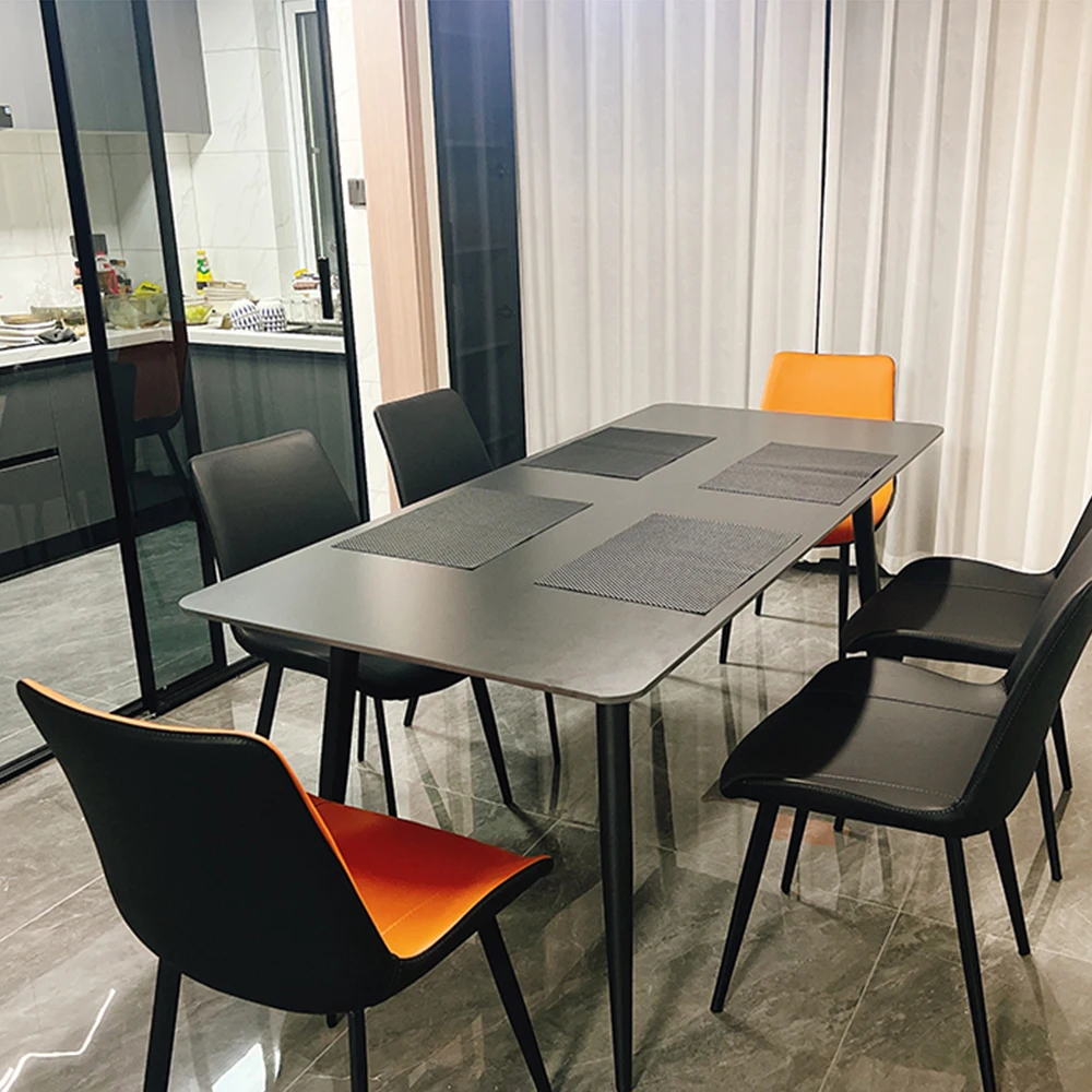 Eetkamer Rots Plaat Eettafel Luxe Italiaanse Minimalistische Moderne Zwarte Huishoudelijke Eettafel Mesa Comedor Meubels