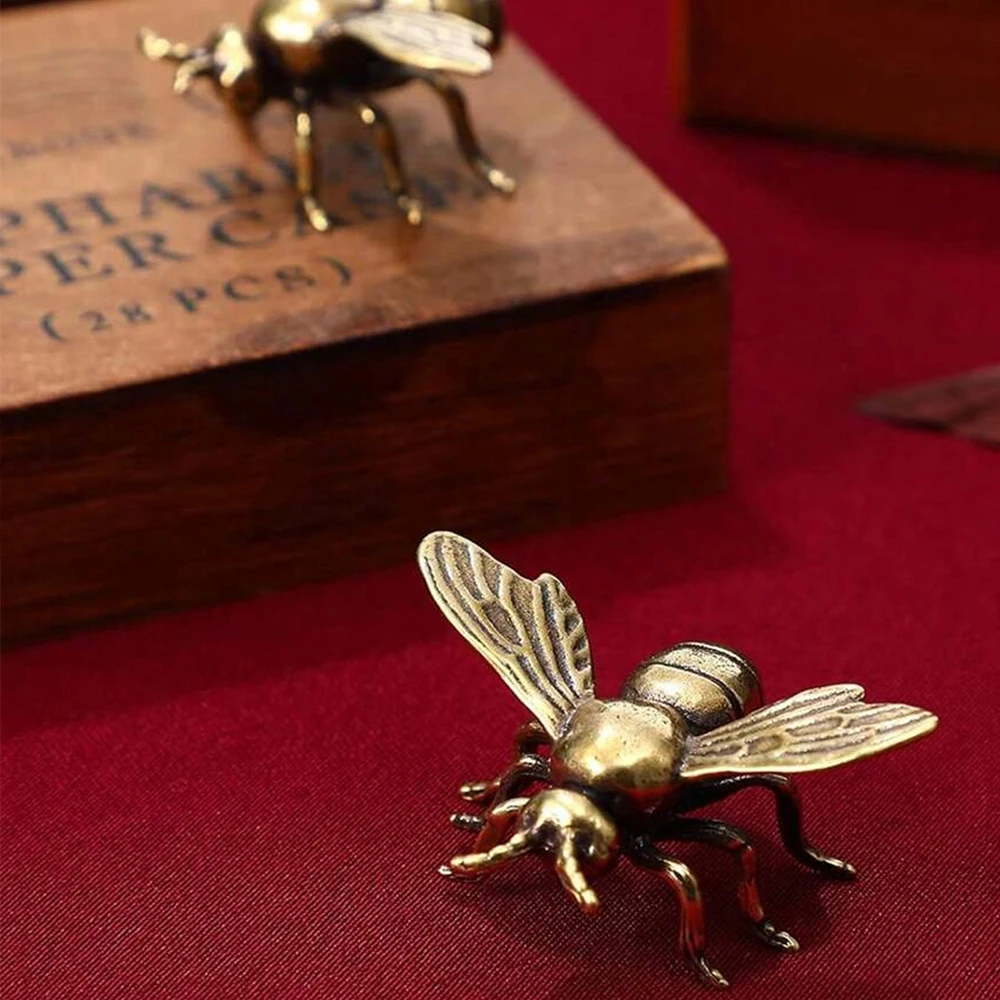 Bee Mantis Pig Ornaments Tea Pet Insect Honeybee Vintage Brass Crafts Figurine Sculpture Home Office Desktop Decor