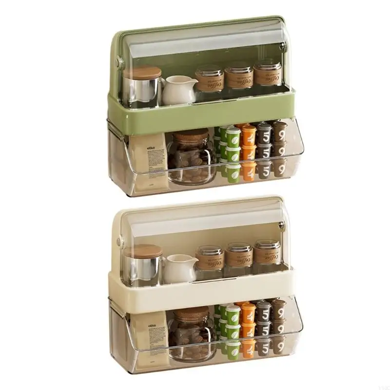 

Двойной слой пылепроницаемые чайные сумки держатель настольных столов Организаторы настольных табличков Easy Access Design Y4QC