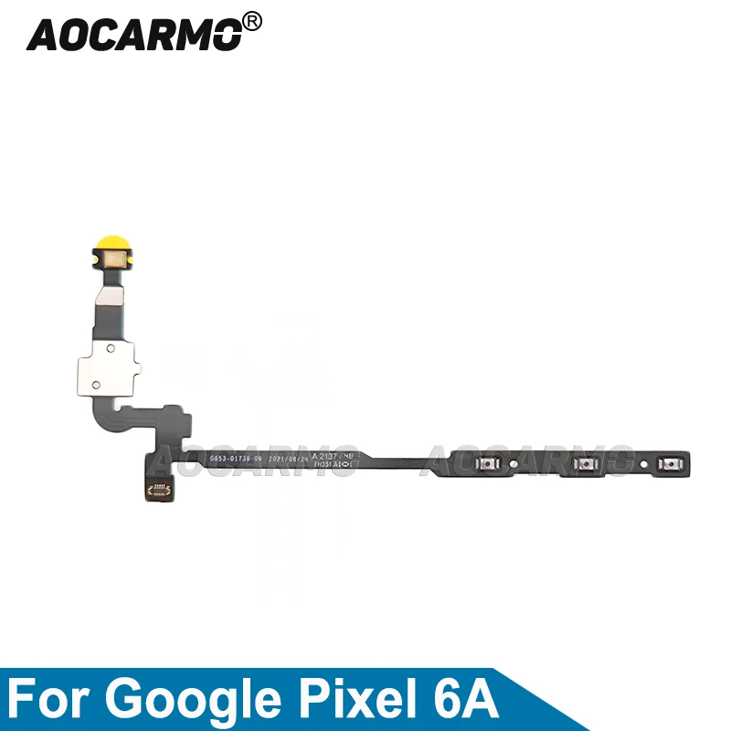 

Aocarmo Flash Light + Noise Reduction Microphone Cable Power On/Off Volume Flex Cable For Google Pixel 6A Repair Parts