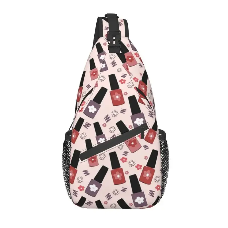 Casual Nail Polish Bottle Pattern Sling Bags for Traveling Men Crossbody Chest Backpack Shoulder Daypack