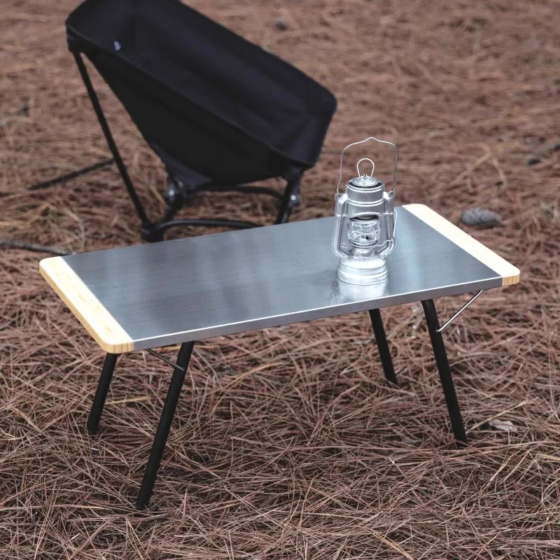 Table pliante d'extérieur, table d'appoint portable pour camping, poêle résistant à la chaleur