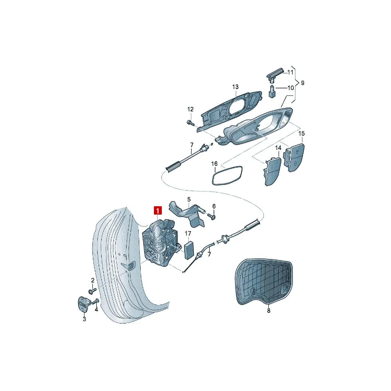 Touareg Door lock block  9A783721505 8J1837015A 8J1837015D 9A783721503  8J2837016C  8J1837016E 9A783721605 8J1837016A 8J1837016D