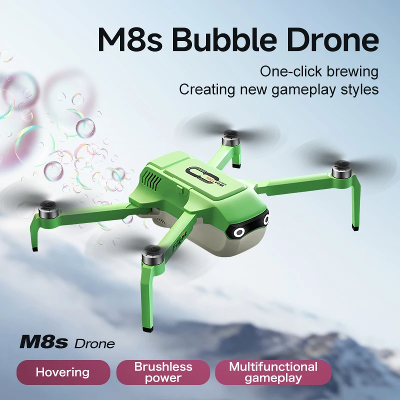 New Products M8S Mini Drone Rc Plane Helicopter Brushless Motor 2.4G Quadcopter Bubble Atmosphere Toy Dron RC Toy Best Gift For