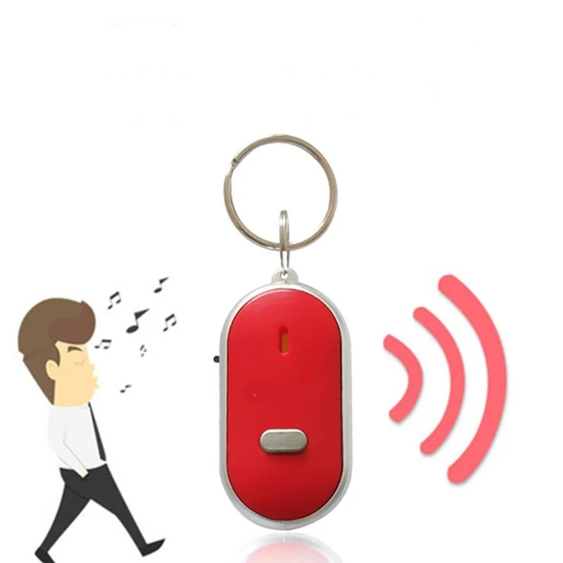 

LED Whistle Key Finder Flashing Beeping Sound Control Alarm Anti-Lost Keyfinder Locator with Keyring