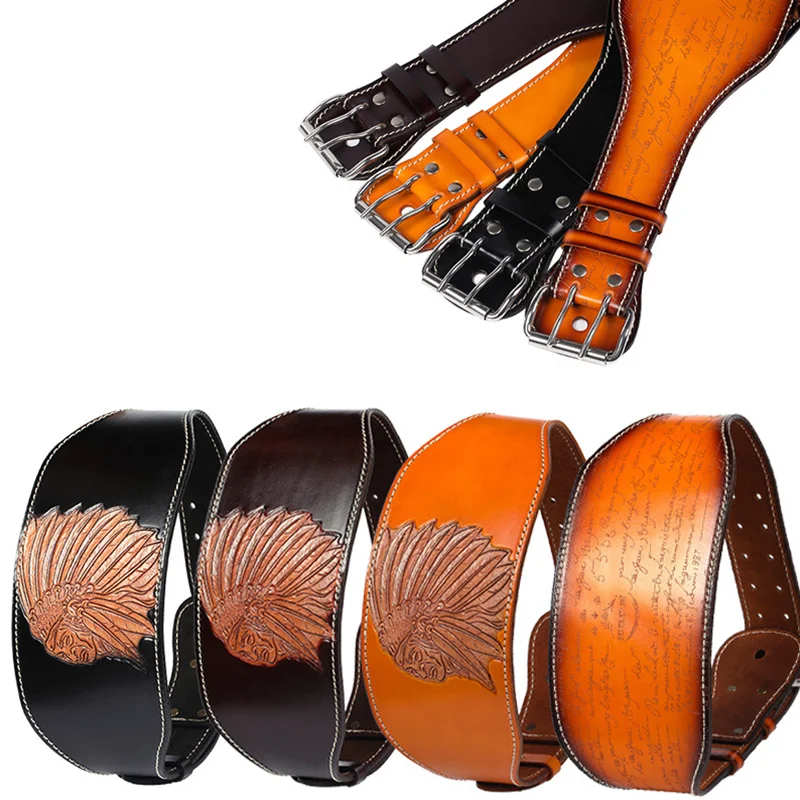

Weight Lifting Belt Tribal Chief Style 15.5cm Wide for Men Women Gym Squat Deadlift Heavy Duty Workout Lumbar Back Support Belt