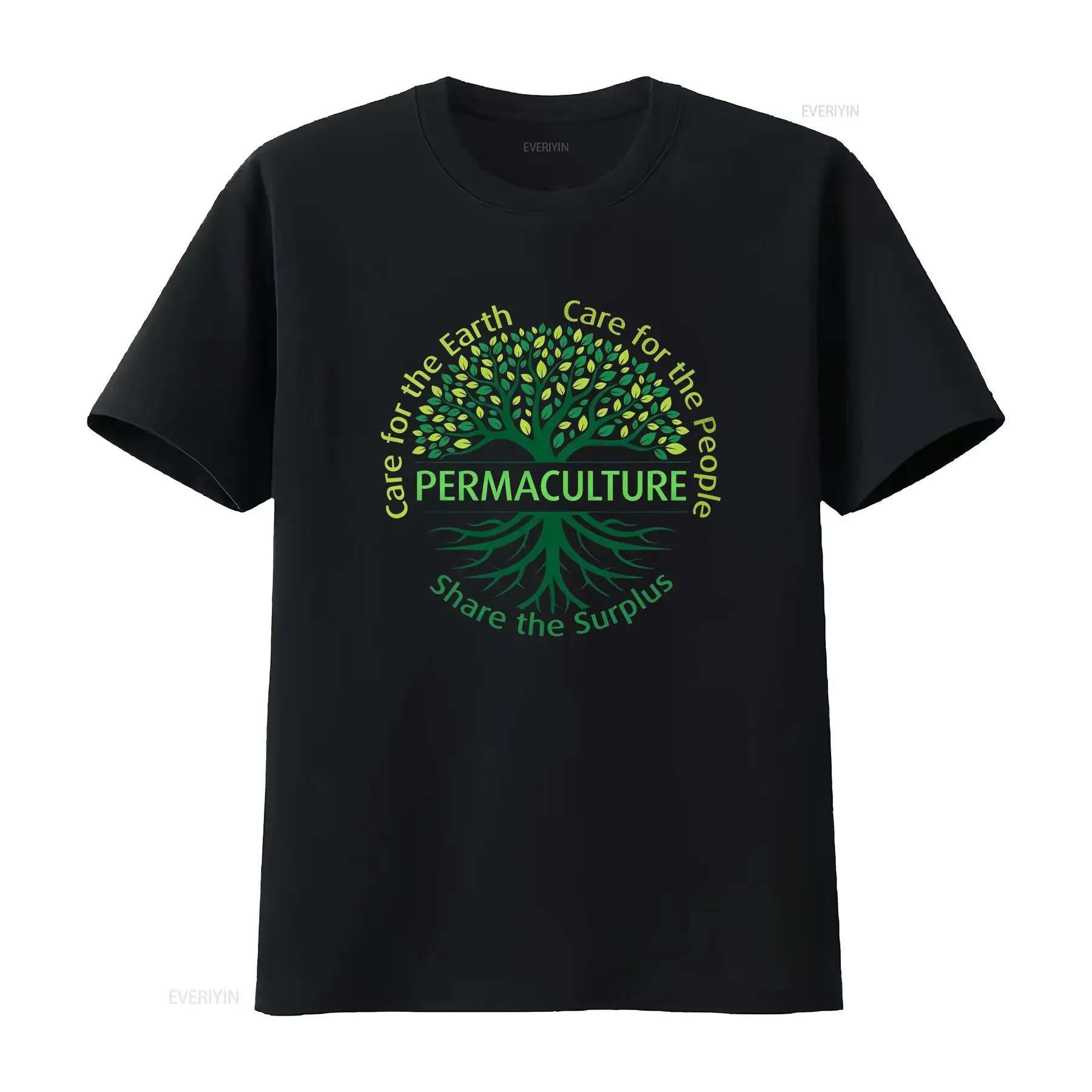 Permaculture Care for the Earth People Share Surplus Gardening  T Shirt vintage Washed homme fashion Stylish