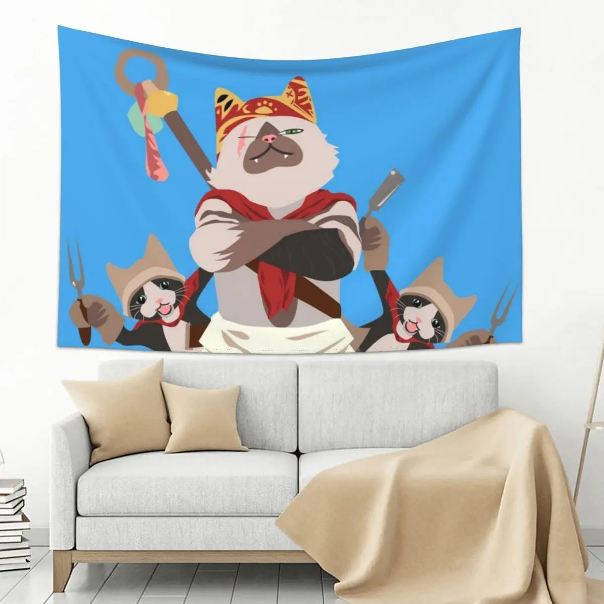 

Meowscular Chef and his crew Tapestry