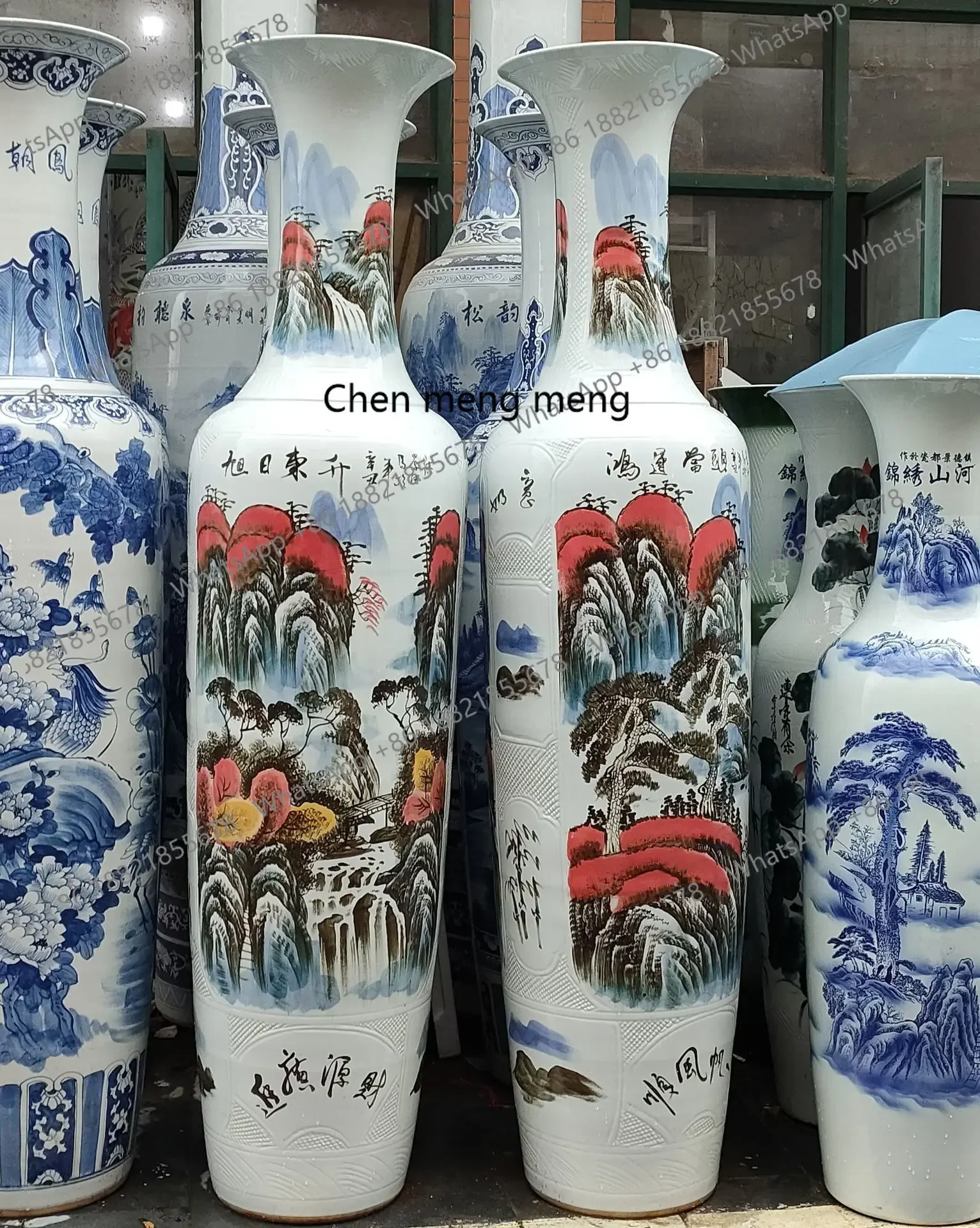 A74Ceramic hand-painted lucky, landing big vase company hotel decoration opening ornament