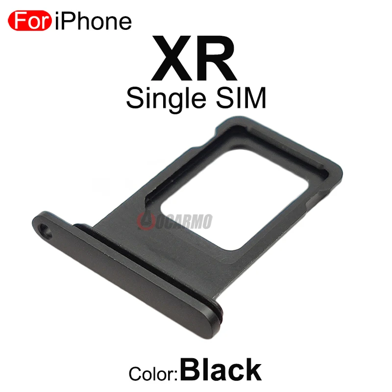 1Pcs/Lot For Apple iPhone XR SIM Card Tray Aluminium Drawer Holder Single Dual Slot Replacement Parts