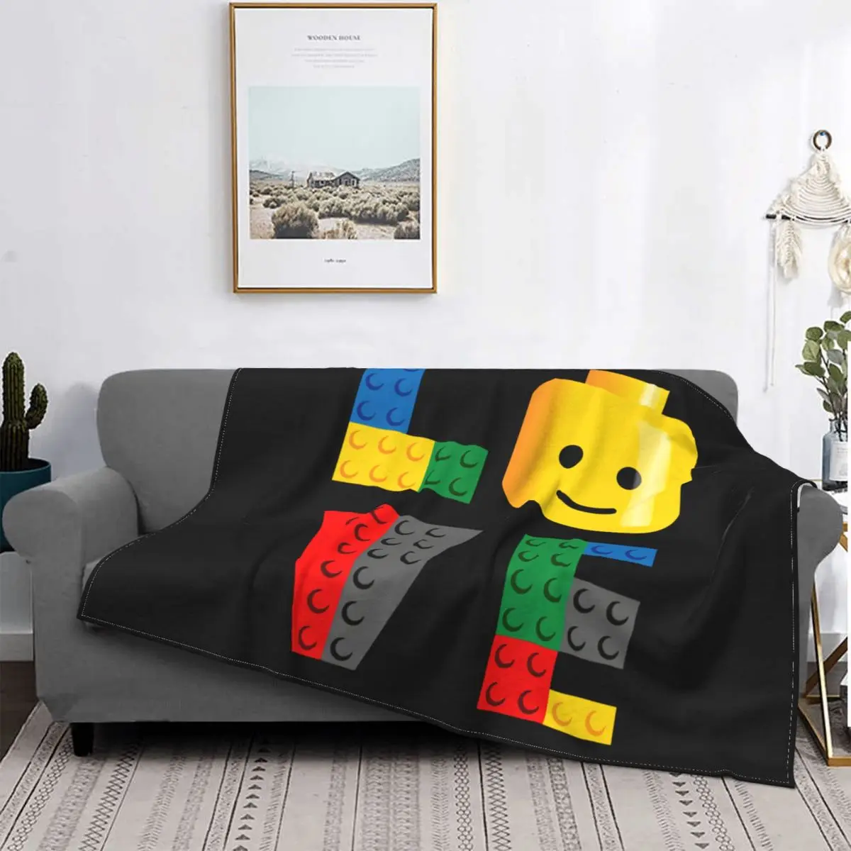 Legos Love Parody Quality Oldskool Artwork Blanket Casual Bedding Coral Fleece Faux Fur Mink Mechanical Wash