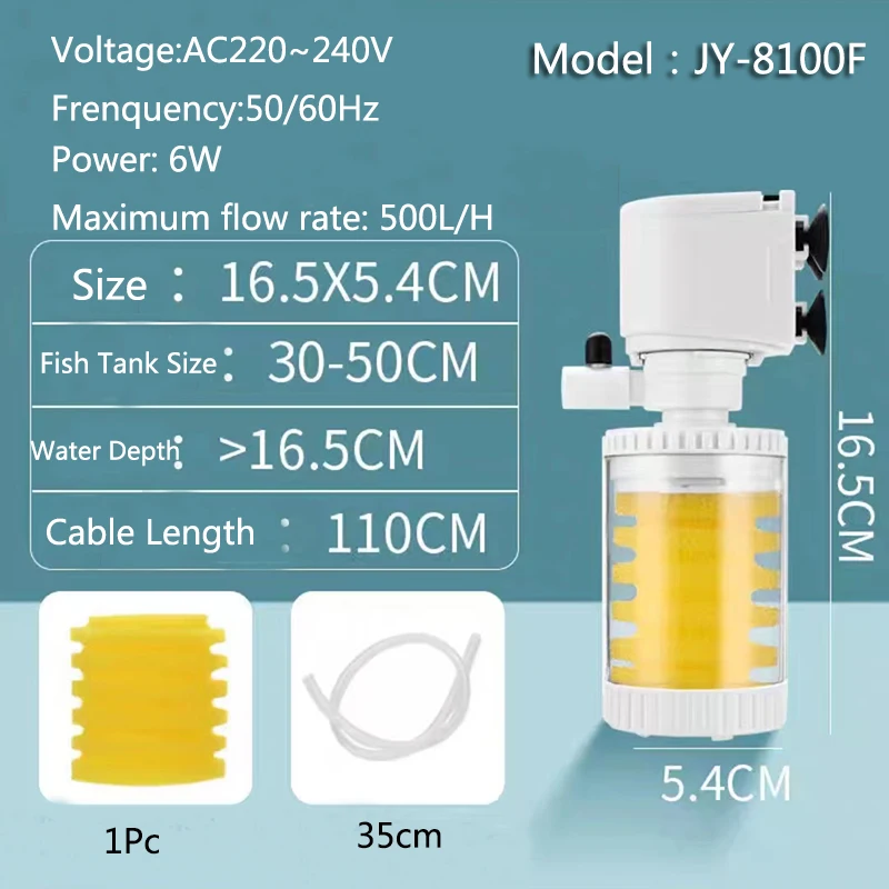 

220~240V 3in1Ultra-Quiet Submersible Aquarium Water Pump Water Fountain Pump Filter Fish Pond Tank Fountain built-in Water Pumps