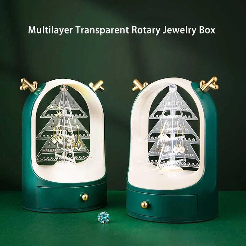 

Multilayer Transparent Rotary Jewelry Box Organizer Earrings Necklace Display Stand Organizer for Jewellery Storage of Jewelry