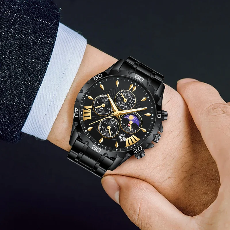 Reloj Popular de marca transfronteriza para hombre, diseño de moda resistente al agua con calendario, reloj de negocios a la moda, novedad de 2024