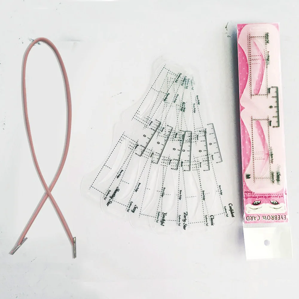Herbruikbare Wenkbrauw Shaper DIY 6PCS Set Zachte Liniaal Brow Definer Wenkbrauw Stempel Kaart Zachte Liniaal Stencil Vormgeven Make-Up Tool