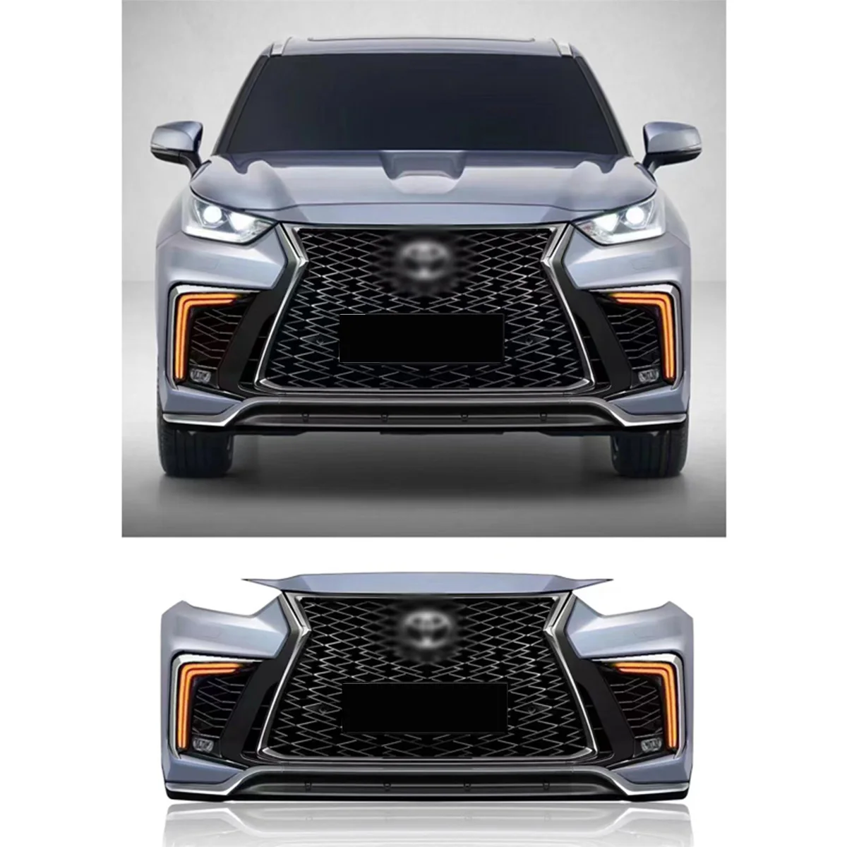 New arrival facelift Body kit for Toyota Highlander 2021 2022 conversion to Lexus LX600 model include car bumpers assembly