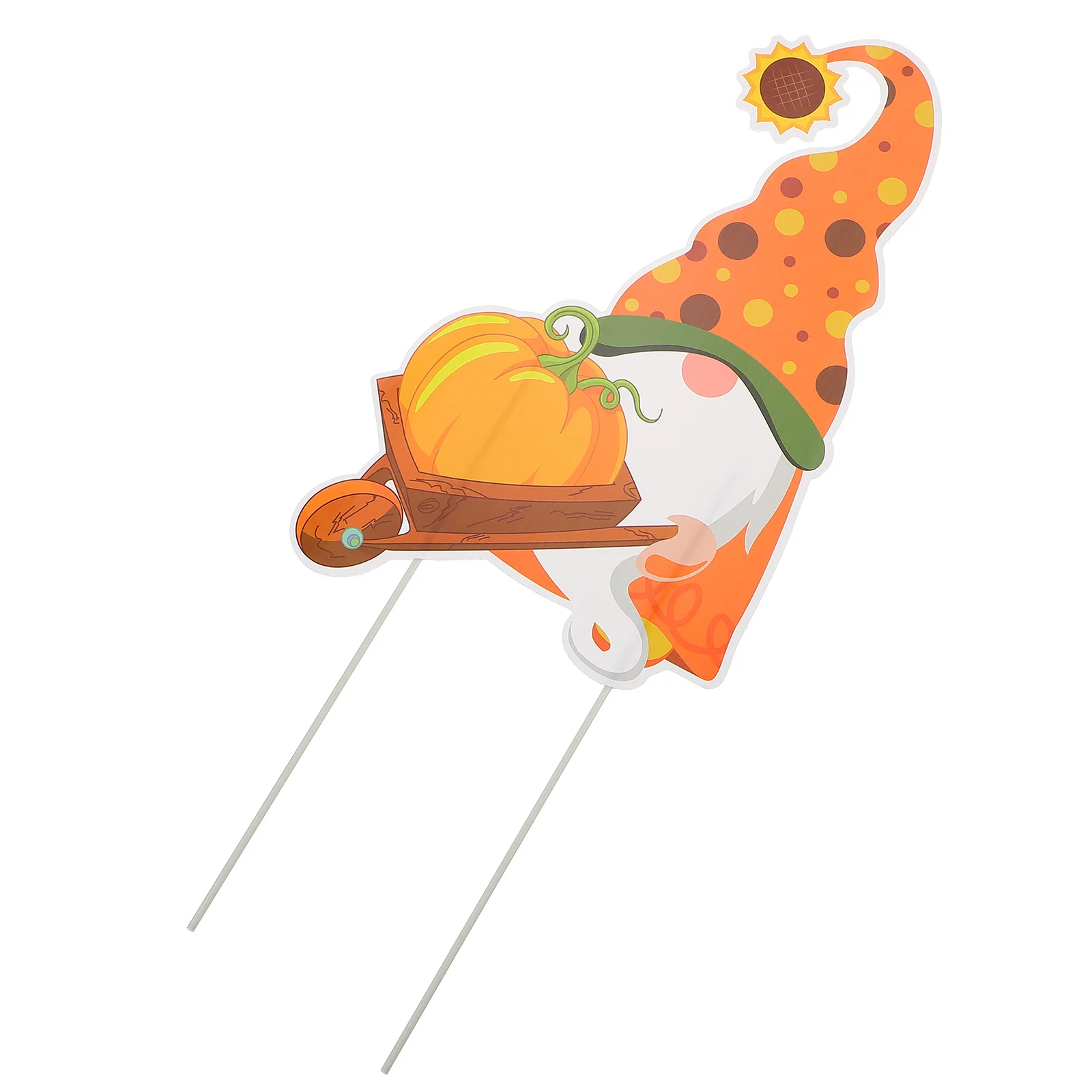 

1Pcs Elderly Holding Pumpkin Yard Sign Thanksgiving Outdoor Yard Decor Sturdy Plastic Lawn Stakes Vivid Patterns Festival