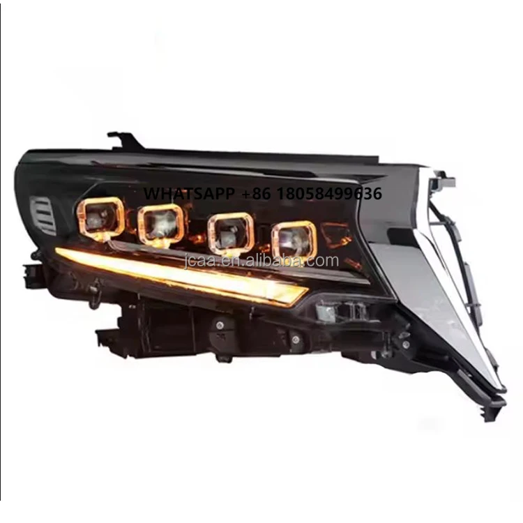 

Upgraded and Modified LED Lens 4 Eyes Headlight Running Water Steering Daytime Running Lights for Prado FJ150 2018