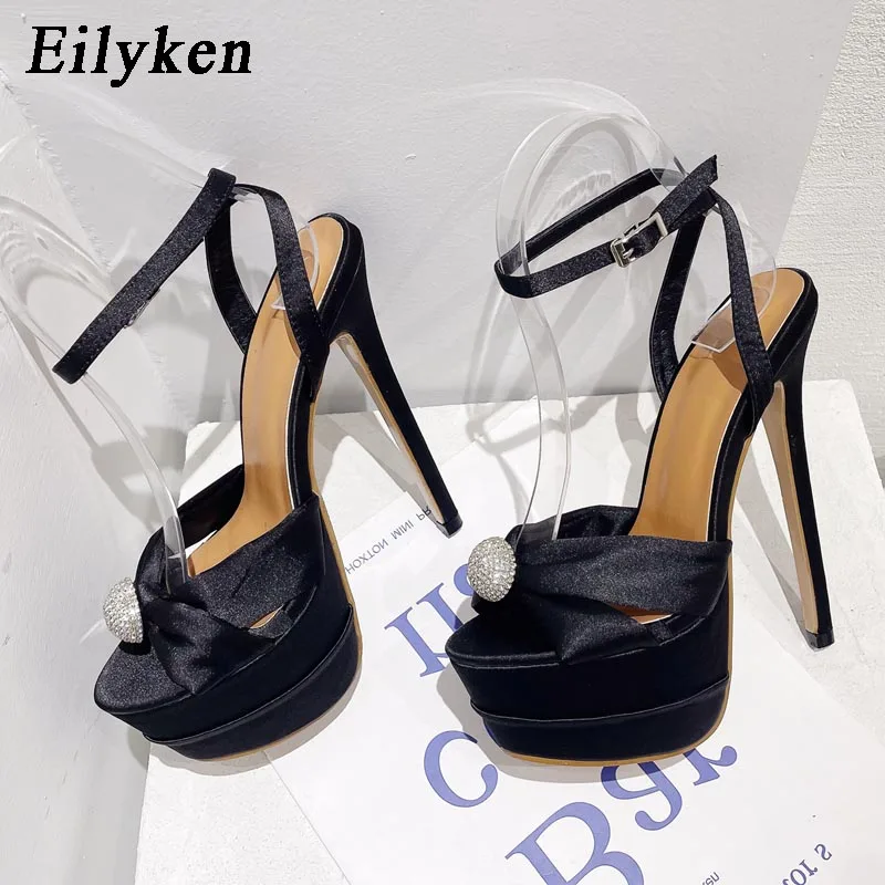 Eilyken Sexy Peep Toe 16CM Extreme High Heels Women\'s Sandals Party Banquet Stiletto Shoes Fashion Buckle Strap Platform Pumps