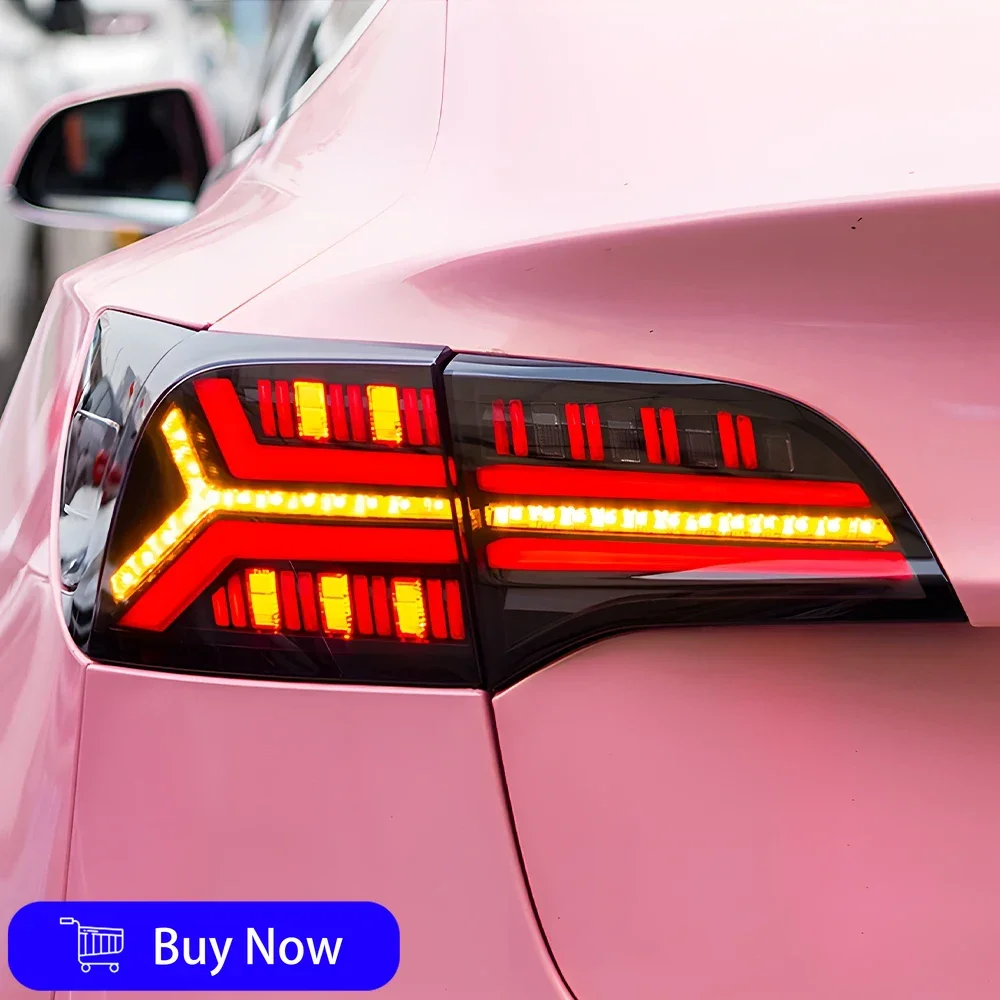 For Tesla Model 3 Model Y 2019-2023 Car Taillights Assembly LED Auto Rear Lamps Upgrade Dynamic Streamer Brake Light Accessories