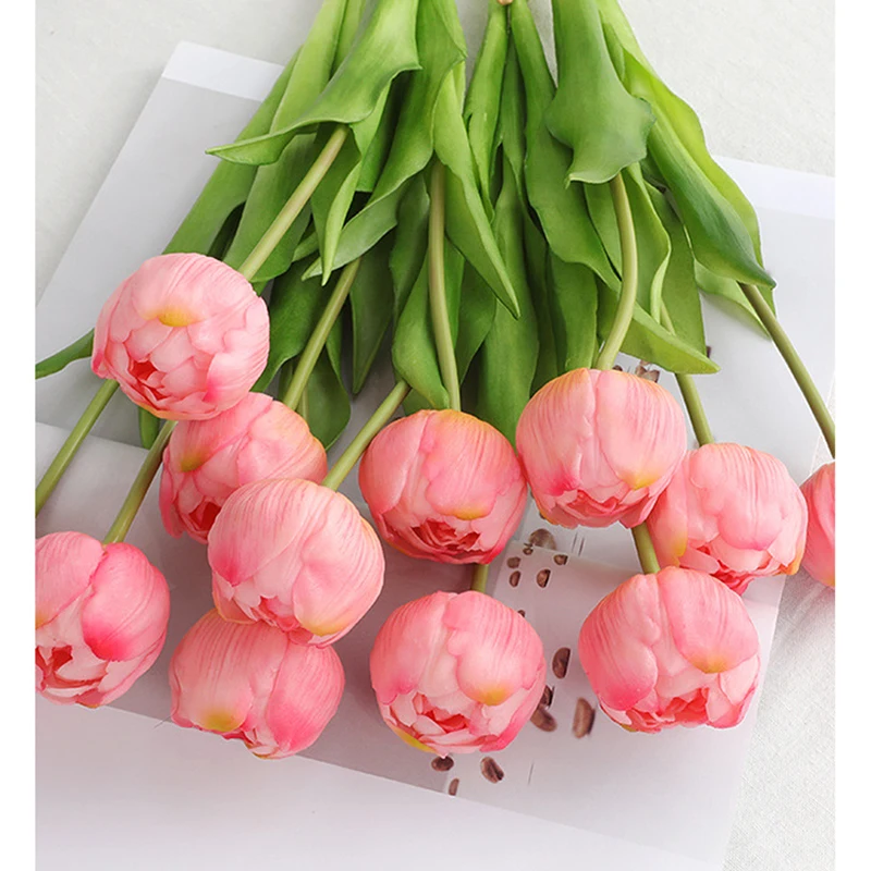 Silicone Tulip Artificial Flower 3pcs High Quality Real Touch Bouquet 38CM Luxury Home Decorative Flower Living Room Deco Flores