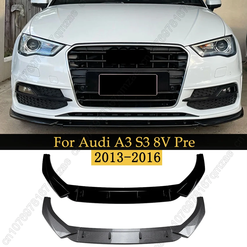 Spoiler de pare-chocs avant pour Audi A3 S3 8V pré-lifting 2013-2016 TDI TFSI berline, protection de pare-chocs avant
