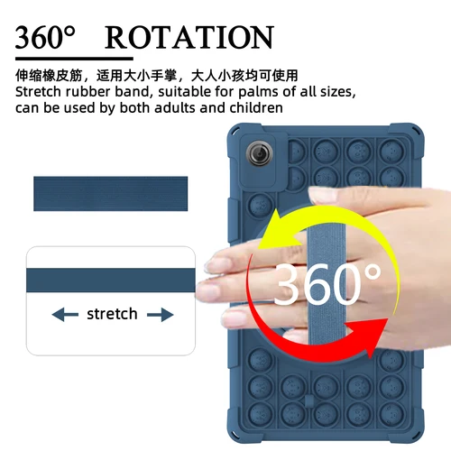 Imagen 2 del producto Funda para niños para Lenovo Tab One de 8,7 pulgadas TB305ZU TB305FU K9 8,7 ""2025 soporte de silicona cubierta para tableta con burbujas con correa para el hombro y bolígrafo