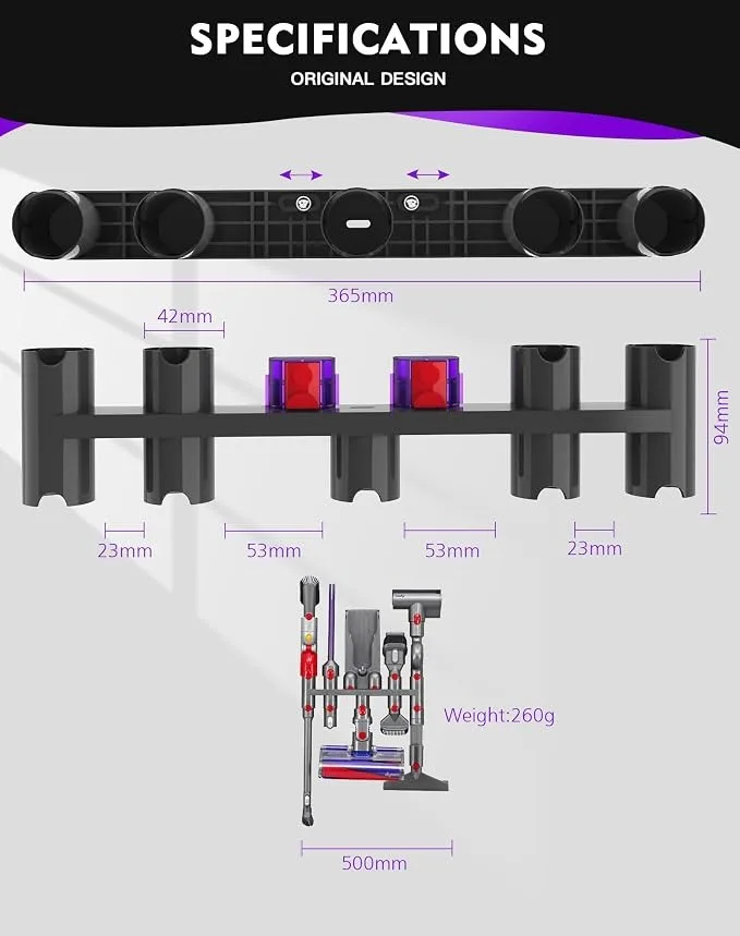 Suitable For Dyson V7 V8 V11 V12 V15 Vacuum Cleaner Head Storage Bracket V10 Lightweight Version Expansion Hanging Mount