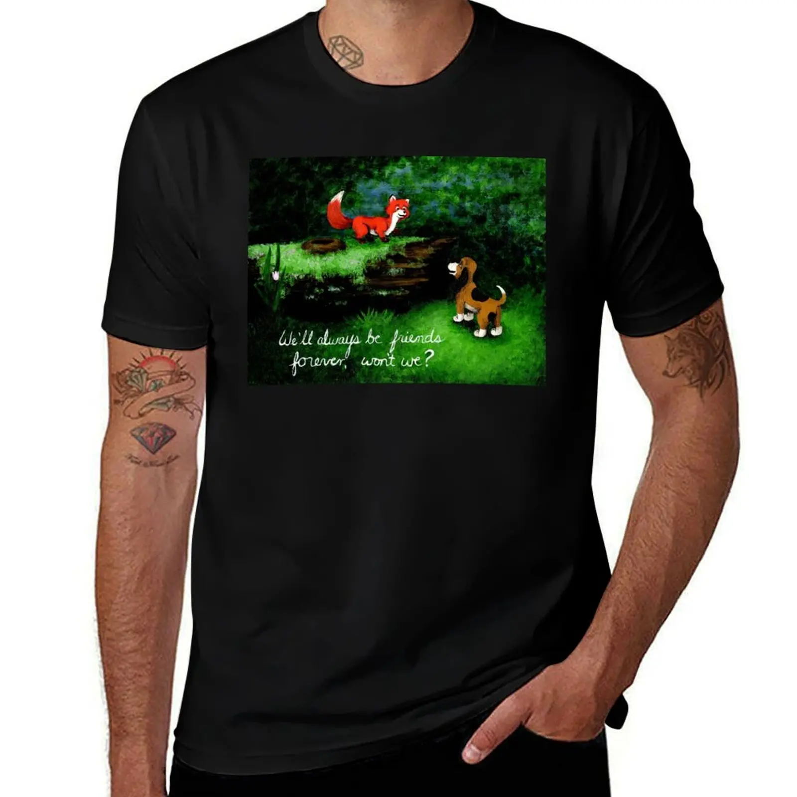 Fox and the Hound Quote T-Shirt Modern Print Casual T-Shirt
