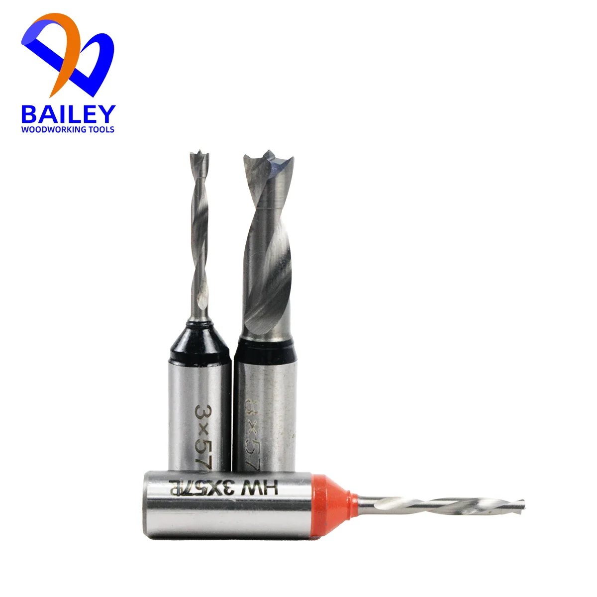 BAILEY 10PCS TCT Dowel Drill Bit Set Woodworking Tool Two Flutes Blind Hole Drilling Head for Drilling Machine Accessorie