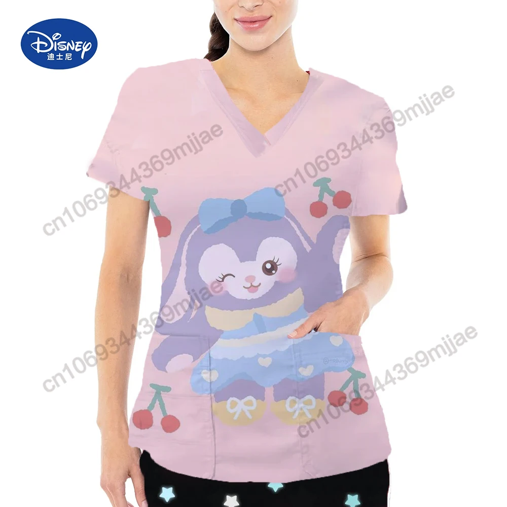 

Disney Traf 2023 Woman V-neck Graphic Tee Pocket Clothes for Women T Shirt Korean Style Clothes Women's T-shirt Tshirt Y2k Tops