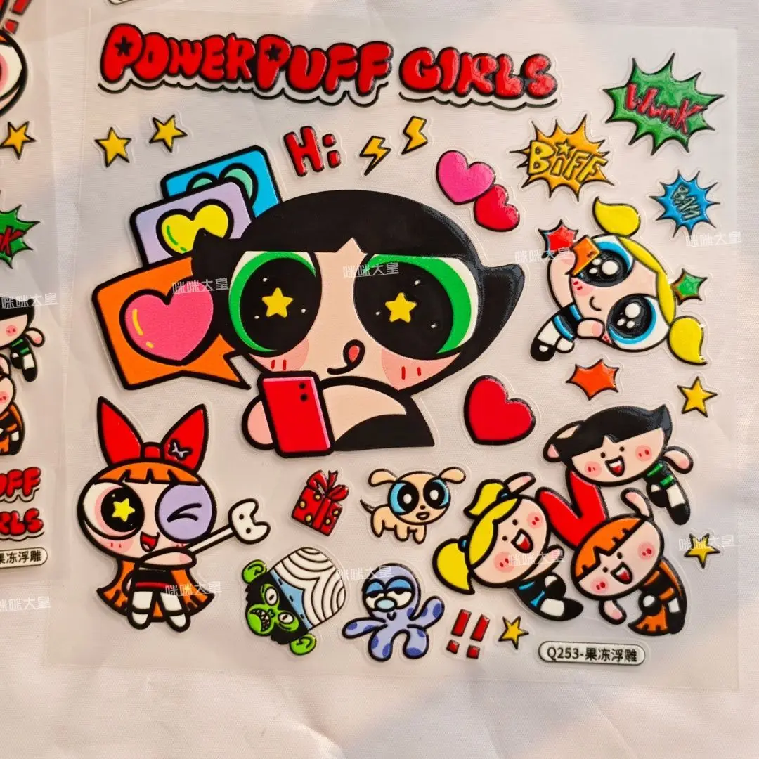 Cute Powerpuff Girls Selfie Puffy Sticker DIY Decal Kawaii Gift for Boys Girls Fans  Ornament Journal Scrapbook Phone Case Decor