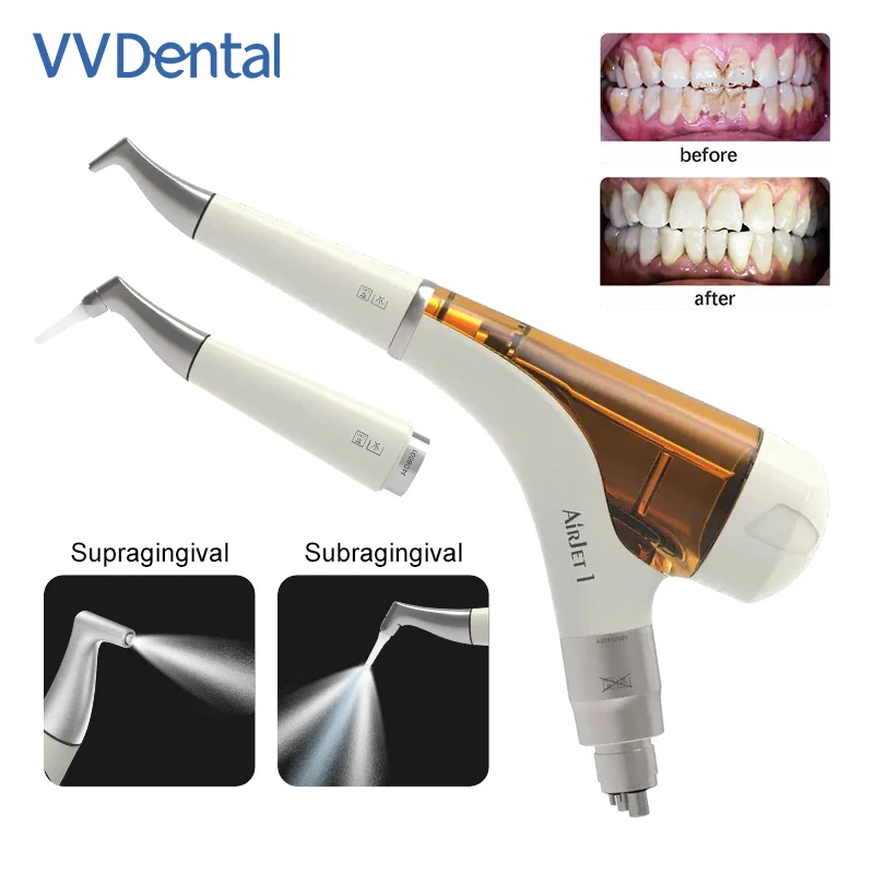 VV Dental  Air Water Polisher Teeth Cleaning Whitening Sandblasting Gun Prophy Supgingival+Subgingival