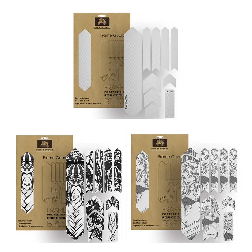 AliExpress MOJOYCE ENLEE 3D Bicycle Front Fork Frame Stickers Protective Stickers Waterproof Bicycle Camouflage Sticker for MTB Road Bike Frame