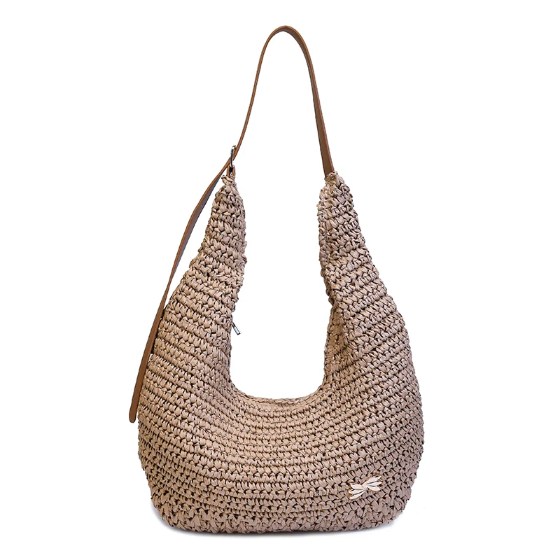 

Модные женские соломенные сумки через плечо, высококачественные плетеные пляжные сумки-мессенджеры для женщин, повседневные женские сумки для шопинга